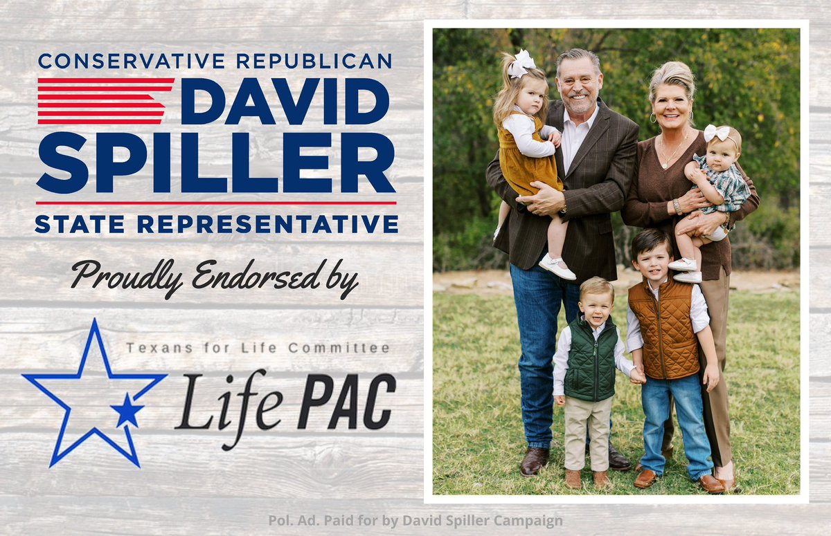 Life is a precious gift from God and every child has the right to be protected. It is an honor to once again be endorsed by the Texans for Life Committee PAC. As your State Representative, I will always fight to protect the unborn. #txlege #TeamSpiller