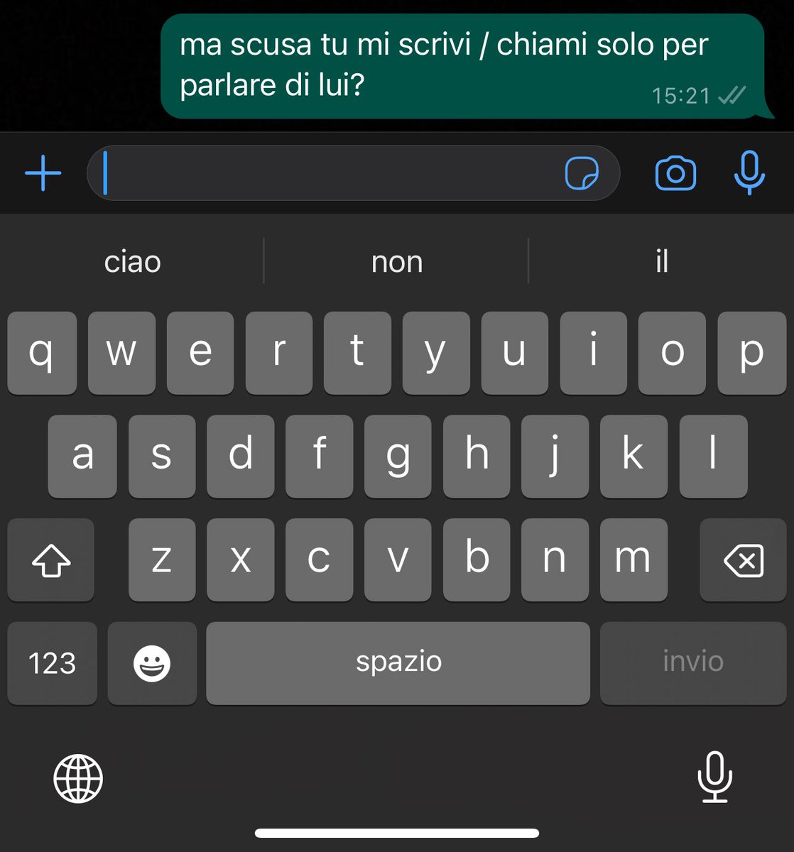 dopo un po’ una si rompe il cazzo, manco sa come sto o altro