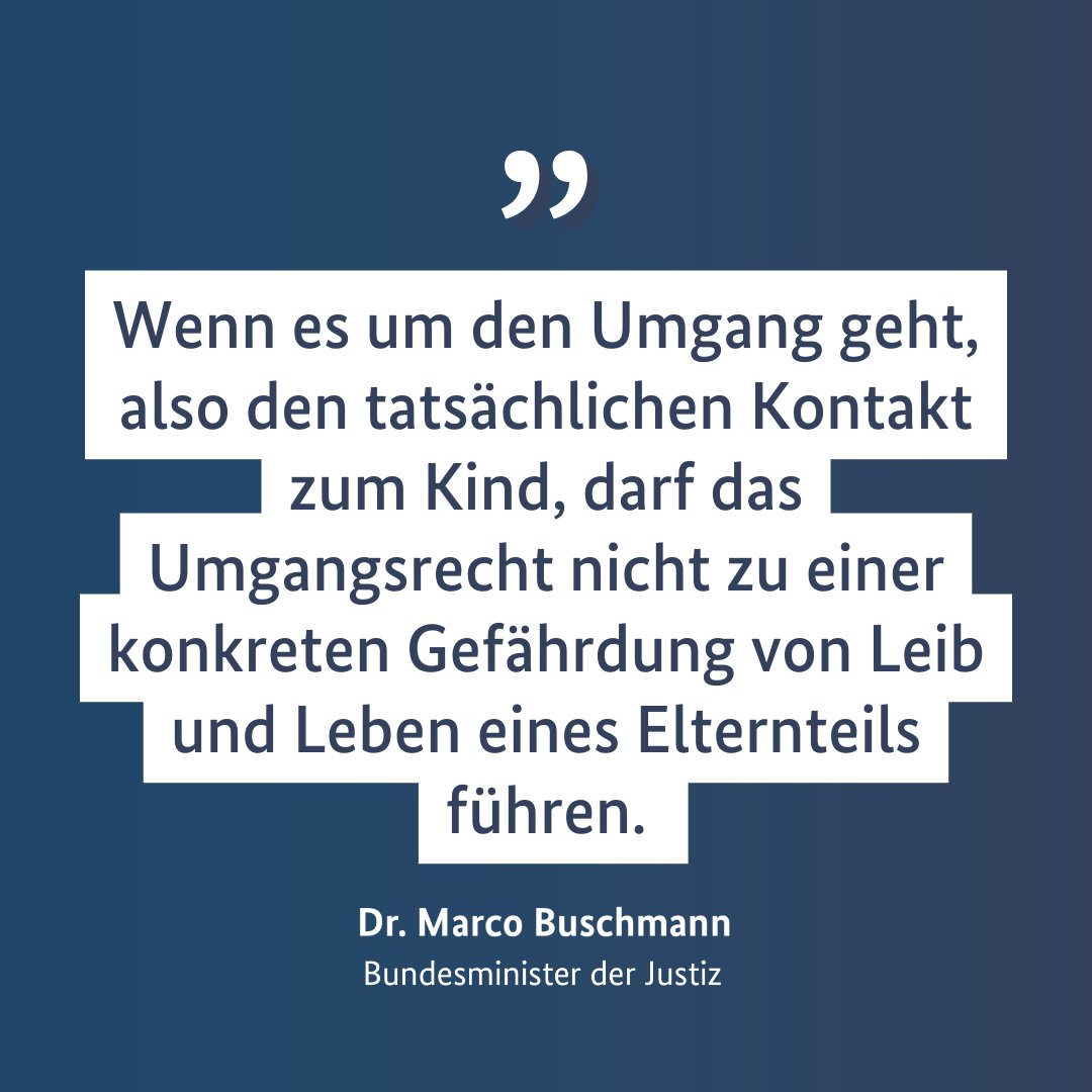 bmjv_bund's tweet photo. Klar ist: Kinder und gewaltbetroffene Eltern sollen besser vor Gewalt geschützt werden. „Wir wollen jetzt klarstellen, dass auch Partnerschaftsgewalt in Sorge- und Umgangsverfahren berücksichtigt werden muss“, so BM @MarcoBuschmann. https://t.co/xVxM5wdH5n