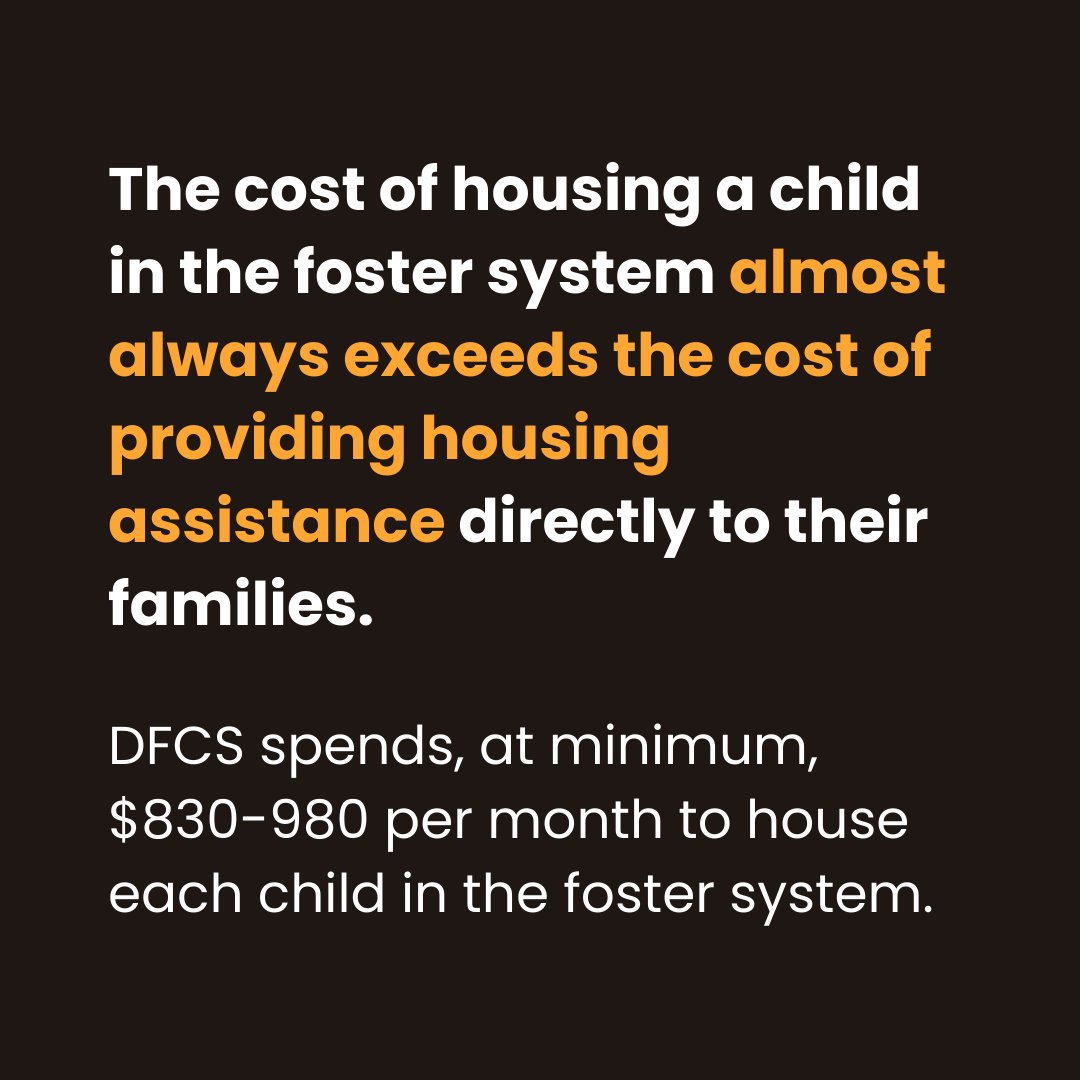 movfamilypower's tweet photo. 6/ The cost of housing a child in the foster system almost always exceeds the cost of providing housing assistance directly to their families.

DFCS spends, at minimum, $830-980 per month to house each child in the foster system. https://t.co/afXPkMtc00