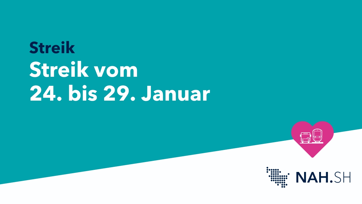 ❗ Die GDL hat ihre Mitglieder zu einem bundesweiten Streik von Mittwoch, 24.1. (2 Uhr) bis Montag, 29.1. (18 Uhr) aufgerufen. 🚆 Direkt betroffen sind die Strecken von der DB Regio. Die anderen Verkehrsunternehmen streiken nach jetzigem Stand nicht. 🔎: nah.sh/de/themen/neui…