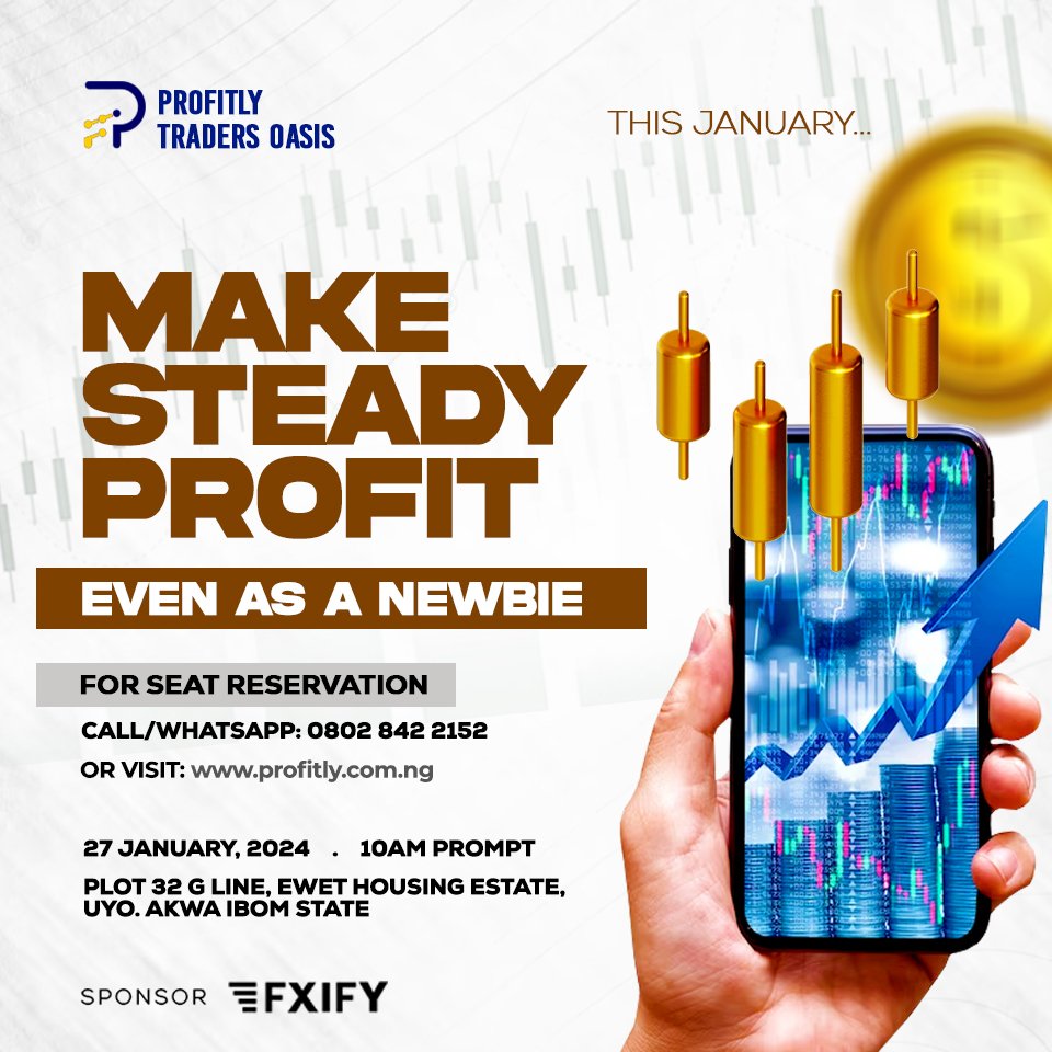 profitlyacademy's tweet photo. Special #highlights
Here's a clip of highlights of our last event.
DO NOT MISS THE NEXT ONE.
Register here https://t.co/sRwU3Cib4c
Jan. 27. 2024
10am, live @The Bunker, Uyo
Proudly sponsored by @fxifycom
#roomtoimprove #bbtvi #WeFund #WeTrain #profitlytradersacademy #KimPau https://t.co/vBtDJ8Kxq5