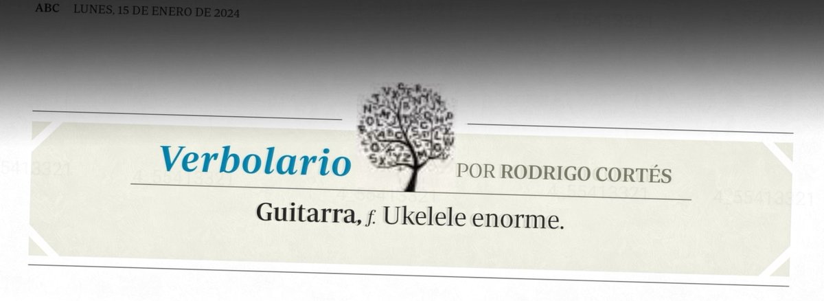 Verbolario's tweet photo. «Guitarra»; 15/ene/2023: voz n° MMMLXXIV @rodrigocortes https://t.co/9QqaR0P7HI
