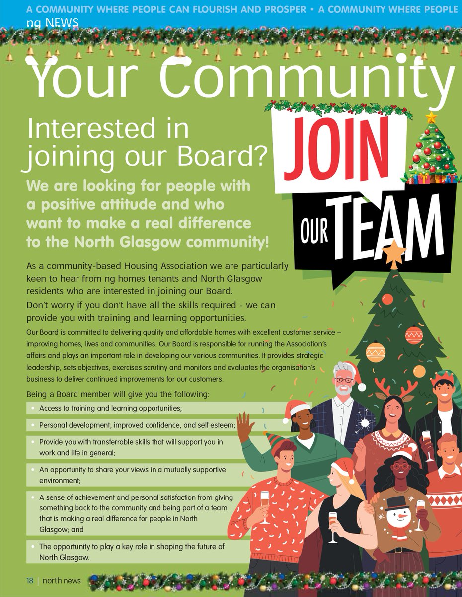 ng_homes's tweet image. Interested in  joining our Board? We're keen to hear from tenants and residents who are interested in getting involved and helping make a difference!

Check the December issue of #NorthNews for more information or visit tinyurl.com/2aj5ndvr