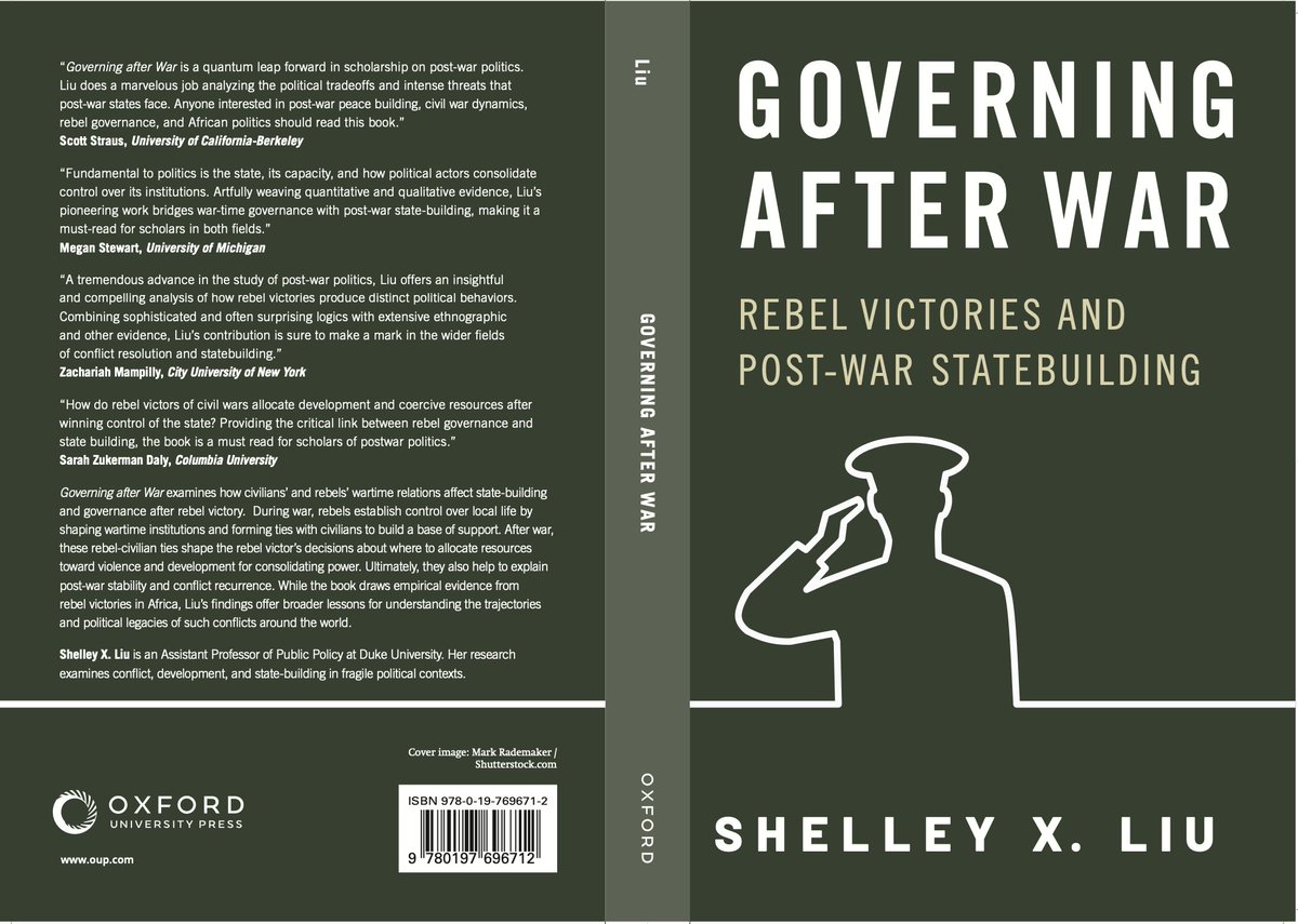 📚🚨 My book, 'Governing After War: Rebel Victories and Post-war Statebuilding', will be out on Feb 22 and available for pre-order! bit.ly/govafterwar ❓: How does rebel governance & social control shape rebel victors' post-war strategies for consolidating power?
