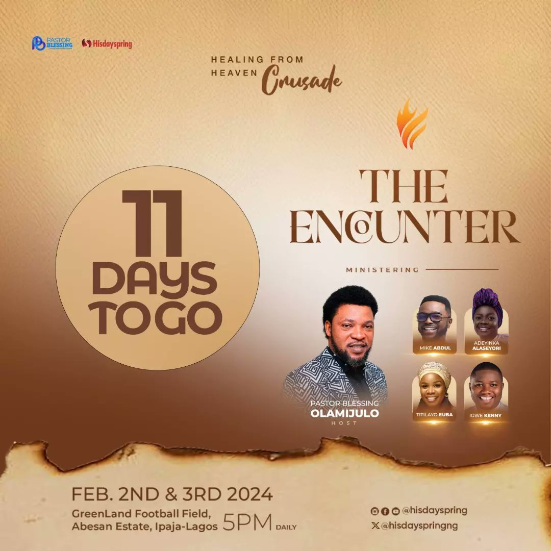hisdayspringNG's tweet photo. #NewProfilePic
Hi friend, trust you're having a fine day,
#HFHC24 is SOME DAYS AWAY, here's the link to Create and Download your #THEENCOUNTER DP as some form of Evangelism
You can Slide through to see what it looks likeπ€
Please Share
God bless you
https://t.co/DOiaDnWxl3 https://t.co/LmPGl3buFj