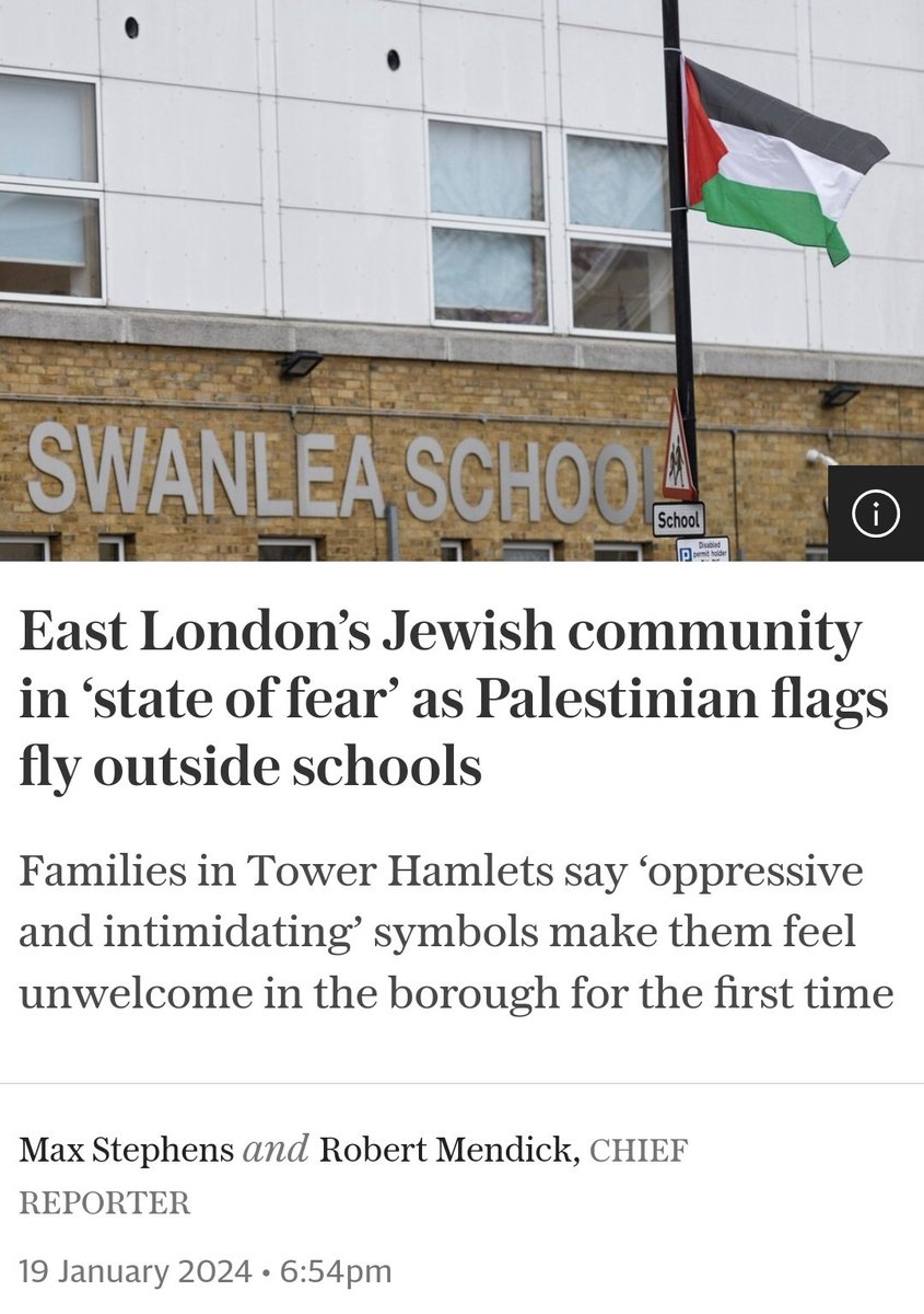 The 'Jewish community' mentioned here? Three people. I can find you 300 east London Jews who have no problem with these flags whatsoever. Who see them as a sign of our collective liberation, in fact.