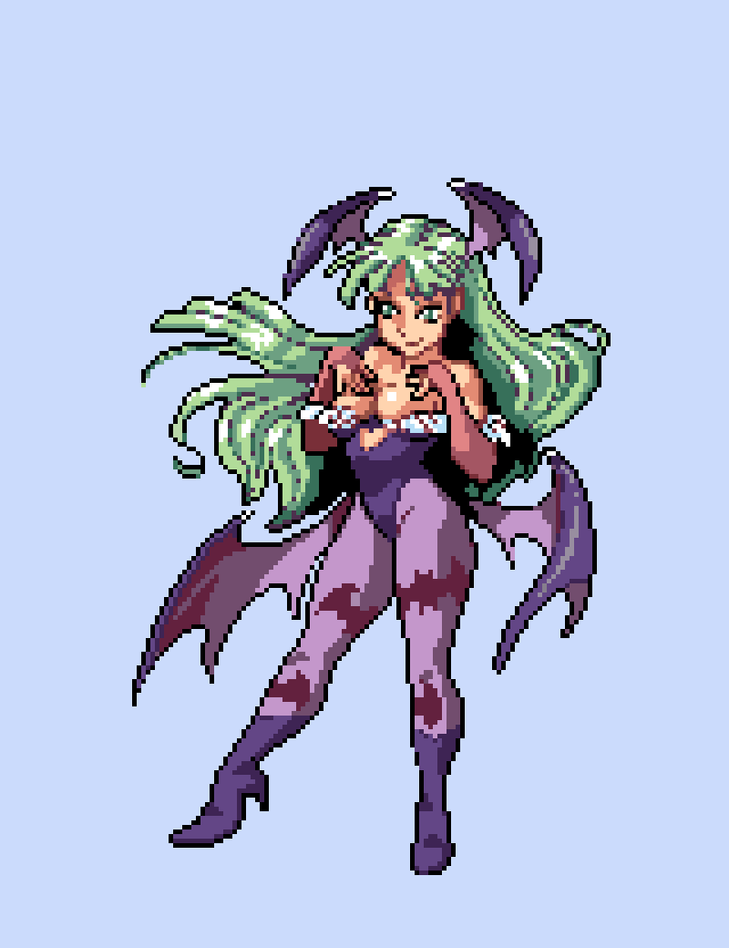 pixel_jas's tweet photo. Morrigan #Darkstalkers 

#commissionsopen #pixelart #pixelartist #Capcom https://t.co/HzLZ0jDOqW
