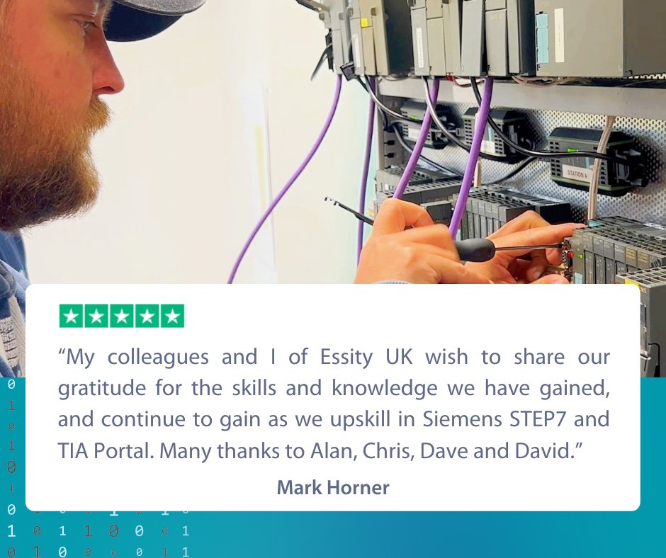 ScantimeAuto's tweet image. We've recently received a great review Mark who successfully completed our Siemens STEP7 - Industrial Maintenance & Fault-Finding Pro® 1&2 PLC Training! ⚡
#plcprogramming #plctraining #industrialautomation