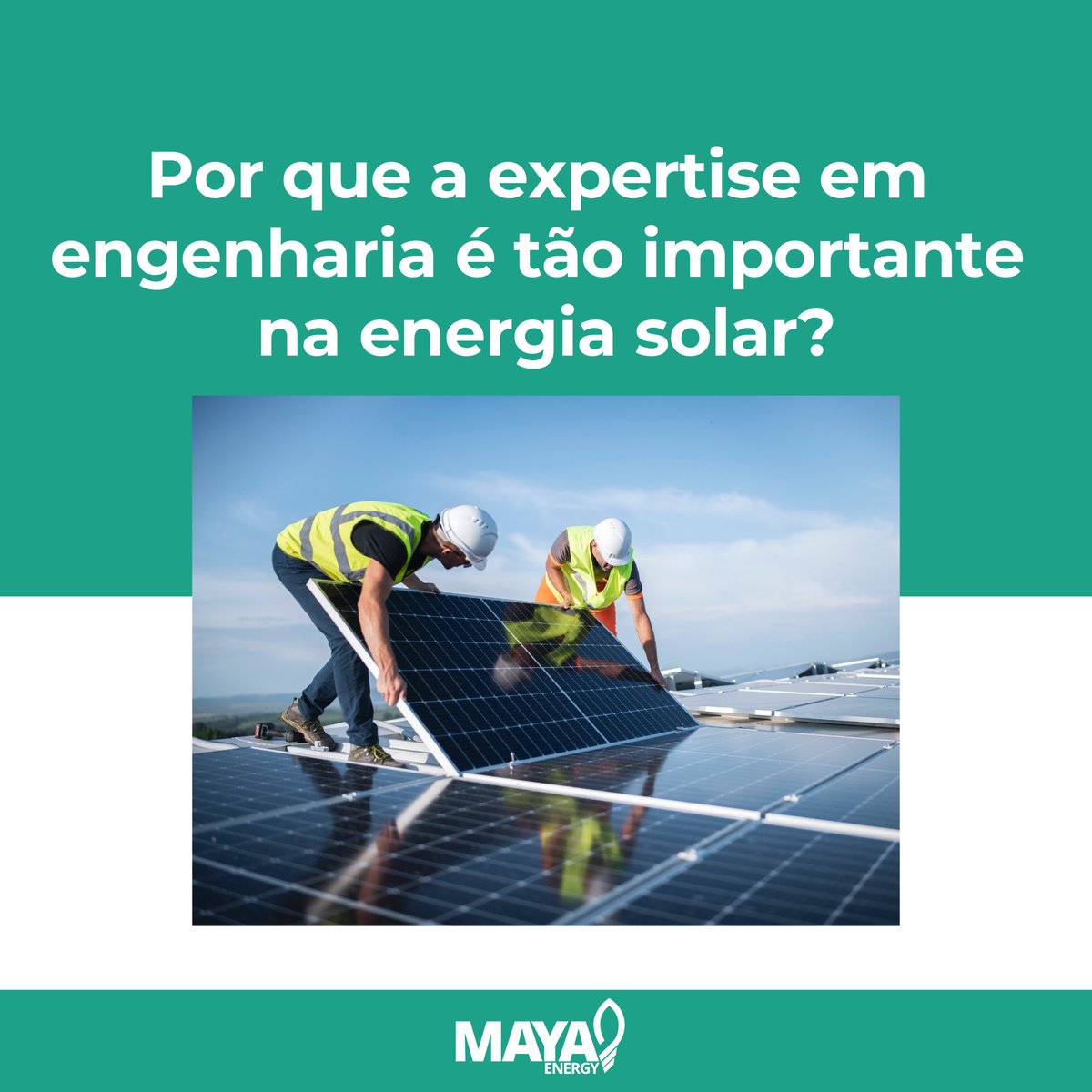 mayaenergy_'s tweet photo. A instalação de módulos fotovoltaicos requer um planejamento cuidadoso. ☀️

É por isso que a expertise em engenharia é fundamental: ela permite que a empresa projeta e instale sistemas solares de maneira segura e de acordo com os dimensionamentos adequados, garantindo eficiência. https://t.co/KIk6ihE3EA
