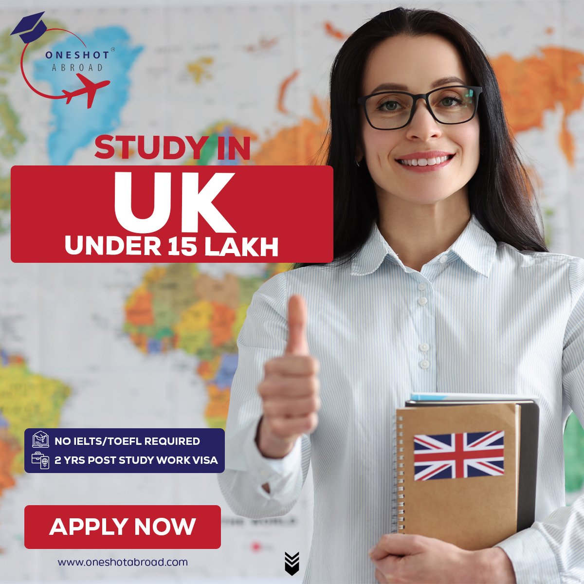 OneShotAbroad's tweet photo. Want to Study Abroad under 15 Lakhs?

Here is the opportunity for you. 
Study in UK Under 15 Lakhs
*No IELTS
*No TOEFL
*2 Years Post Study Work Visa
Hurry Up!
Enroll Now @OneShotAbroad
 #studyinuk #studyabroad #education #ukintake #ukstudyvisa #ukvisa #oneshotabroad #admission https://t.co/XJo1UmB5Wh