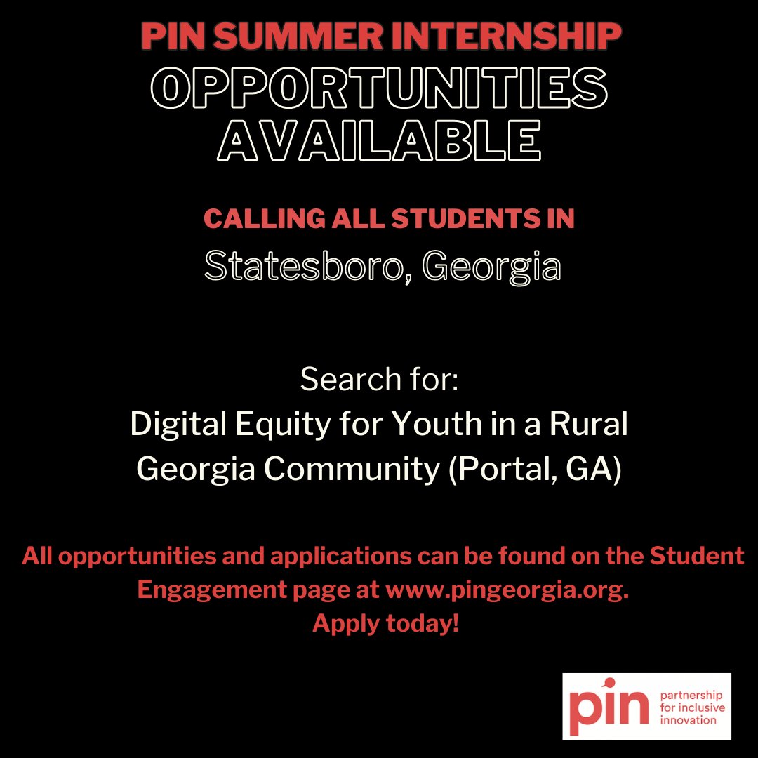 pingeorgia's tweet photo. 📌PORTAL, GA SPOTLIGHT: Bridge the tech gap in rural GA! Join our Techie Camp for at-risk youth as an intern: teach coding, build robots, mentor students. #PSI2024 #PortalGA #StatesboroGA #CodingIntern #STEMeducation #ruralcommunities #NextGenerationInnovators https://t.co/aIAjqKeFN3
