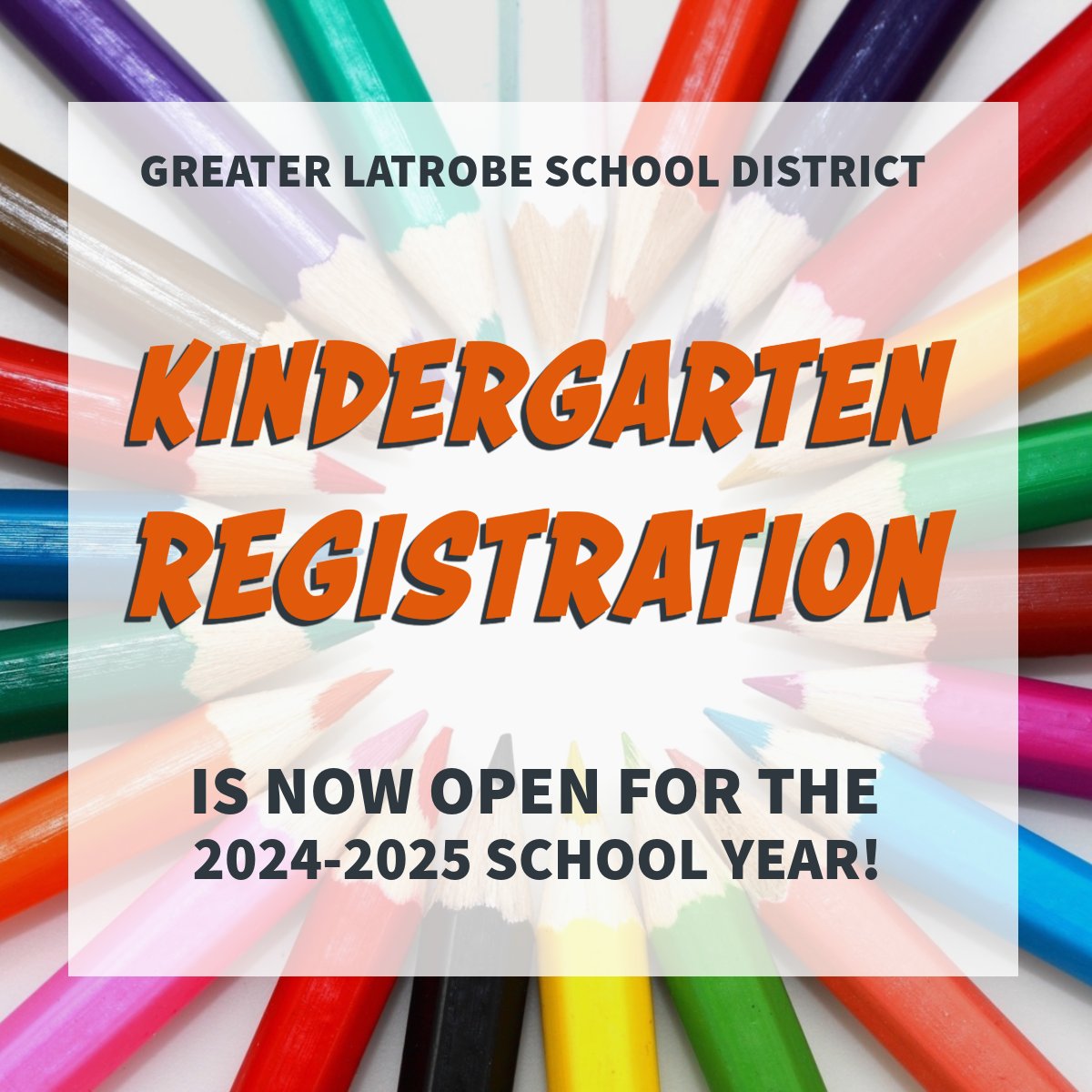 Kindergarten Registration for the 2024-2025 school year is now open. Visit glsd.us and click on 'Kindergarten 24-25' for more information and to register.