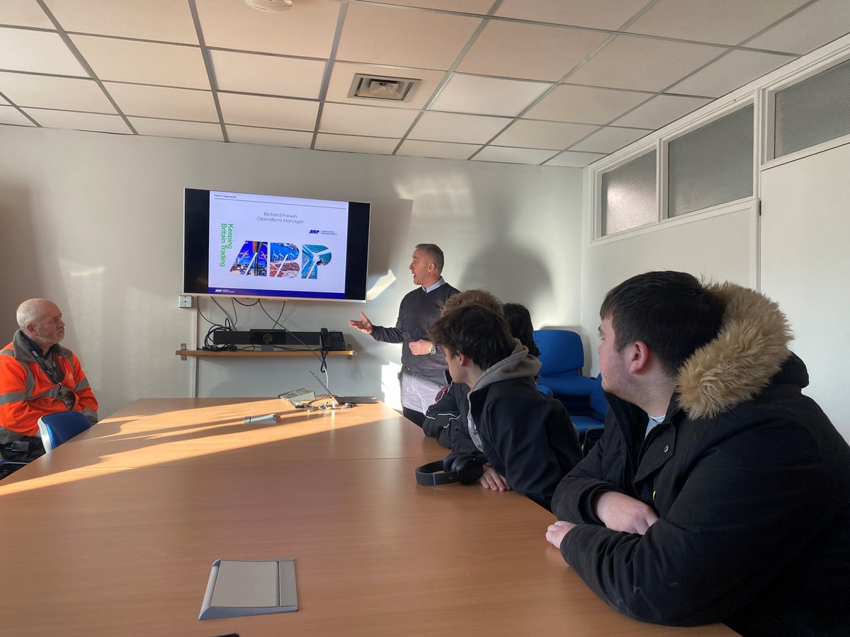 Last week, ABP's Port of Teignmouth was pleased to host @sdcollege Maritime Studies Diploma Level 3 students for a tour of the port and to learn more about the types of ships and cargo the port handles.