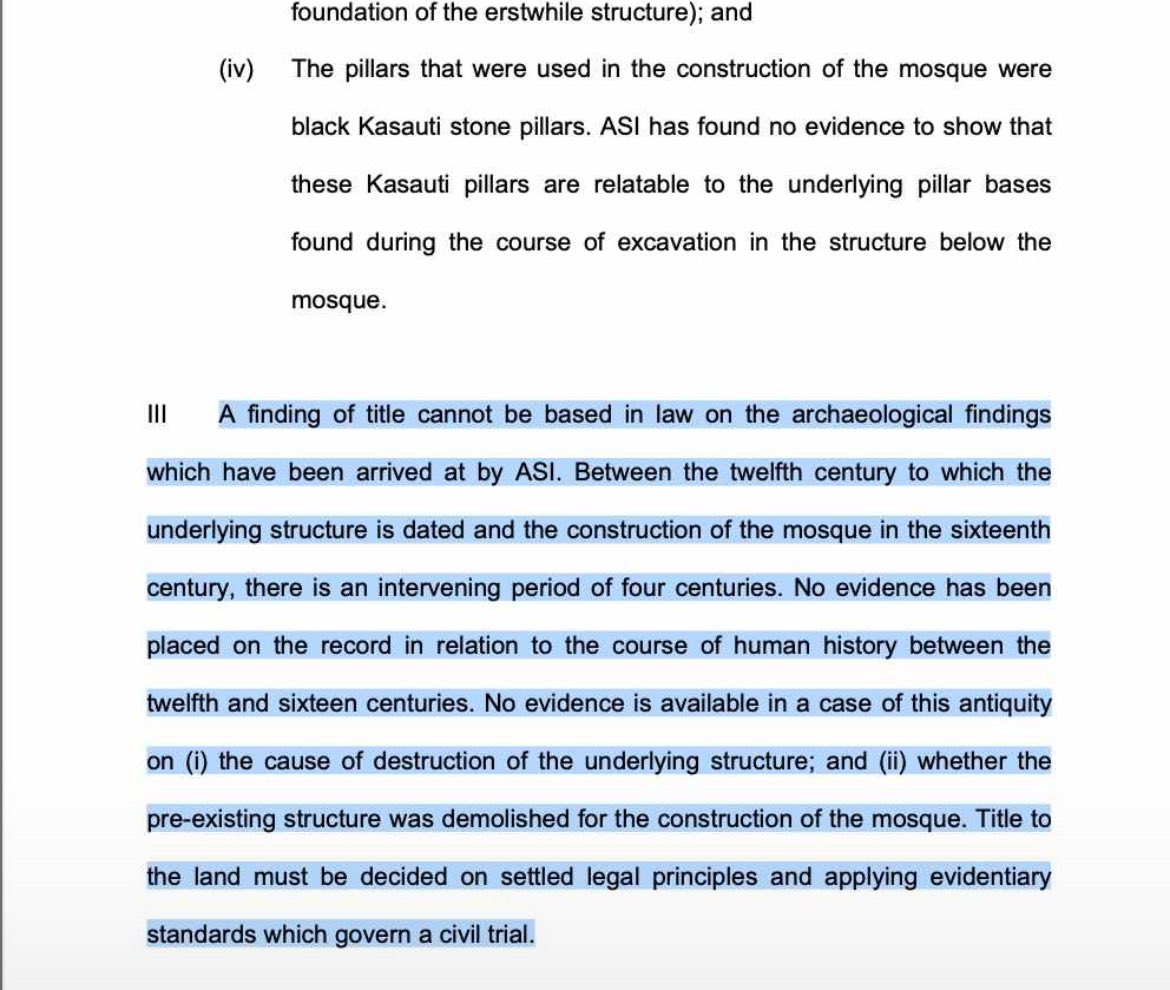 Don’t know whether Lord Ram has arrived (when did he leave?), but leaving the following here. The Supreme Court clearly noted 3 things in its Ayodhya judgement that-

1. There was a gap of *four centuries* between the creation of the underlying structure and the Babri Masjid.

2.