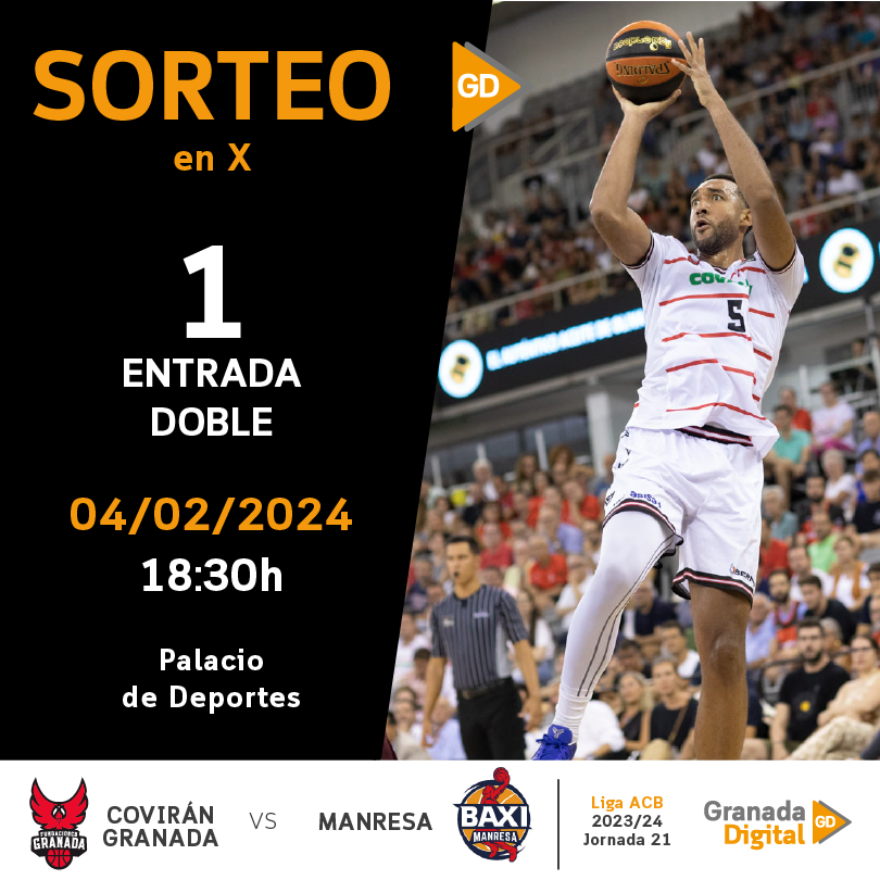 granadadigital's tweet photo. 🏀#SorteoGD | ¿Quieres asistir al partido entre el @FundacionCBG y el @BasquetManresa?
Sorteamos una entrada doble👇
🔁Dale RT a la publicación
🧑🤝🧑Menciona con quién irías
📲Sigue a @granadadigital
Los ganadores se conocerán el jueves 1 de febrero. ¡Suerte!🍀 https://t.co/6PFhZ7a34c
