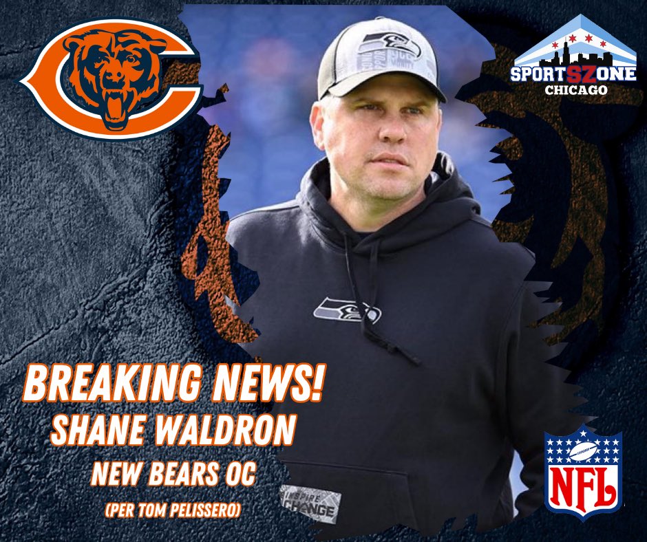 The @chicagobears are hiring Shane Waldron as their new Offensive Coordinator. (per @TomPelissero)  #ChicagoBears #BearDown #SoldierField #GoBears #CharterFranchise #GSH #MonstersOfTheMidway #HalasHall #BelieveInMonsters #SportsZoneChicago