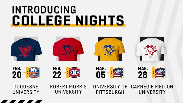 Show off your school pride and Penguins fandom at an upcoming College Night! Campus community members can score great seats AND a custom T-Shirt! 👕 View Semester Schedule: pens.pe/4av8asx