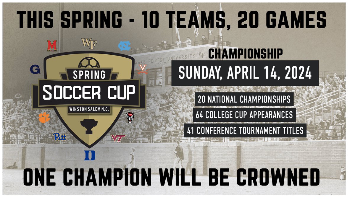 The Spring Soccer Cup finals are returning to Spry Stadium

10 premier programs, 1 champion crowned 🏆

📰 deacs.info/3SbixcU
🎟️ deacs.info/24SpringCup