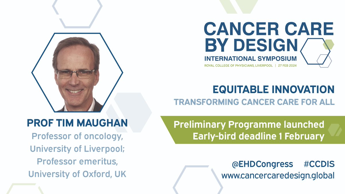 EHDCongress's tweet photo. #CCDIS Featured speaker
Prof Maughan is known for his research in colorectal cancer. He led 4 UK national MRC studies and has published extensive papers, both reporting the clinical findings and translational research studies from these trials
Learn more https://t.co/BOqmAEgwAo https://t.co/7mEnM0hRmL