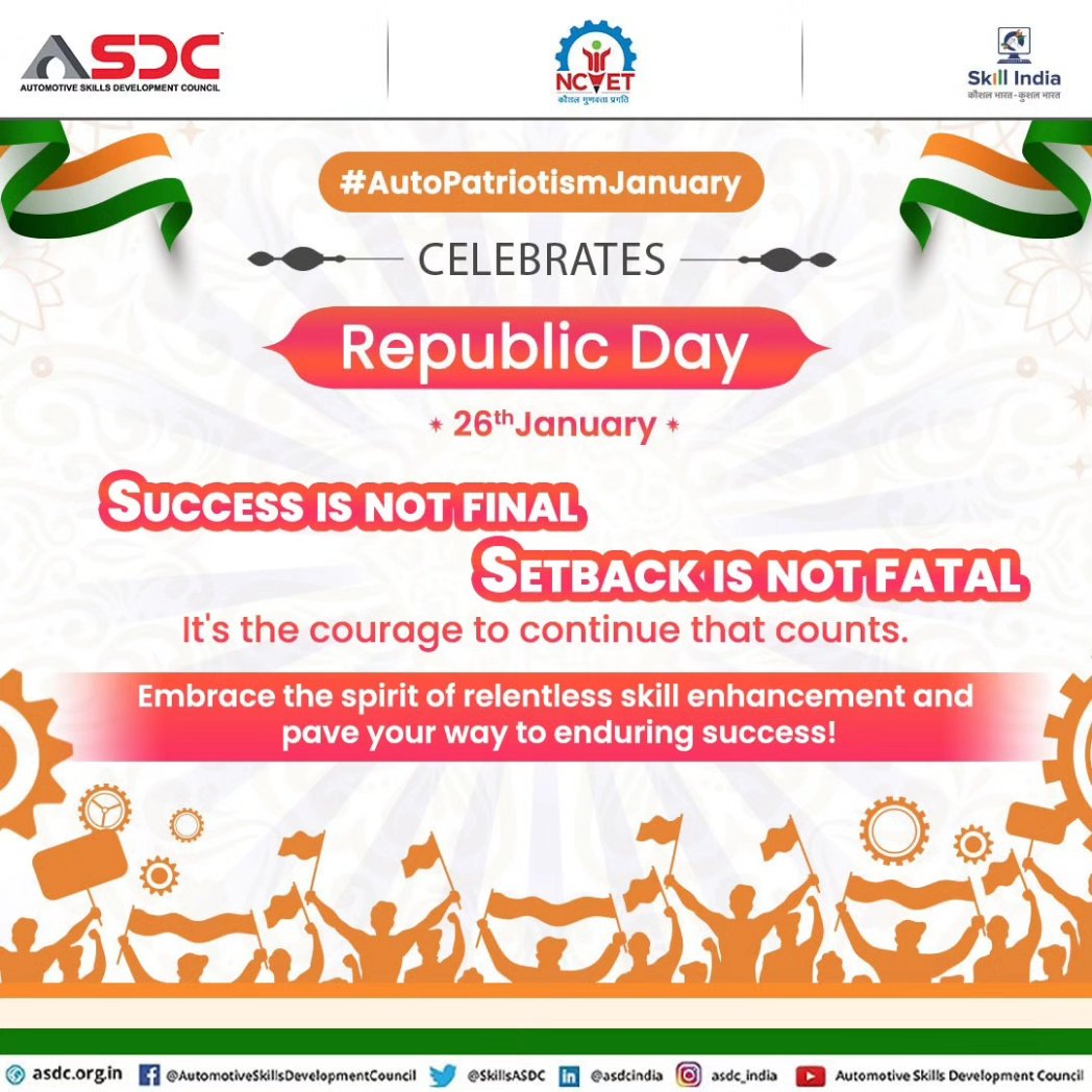 SkillsASDC's tweet photo. Ignite the flames of patriotism! Let's soar to new heights with inspiration and commitment this Republic Day.
#republicday #patriots #january #India #republicdayindia #socialmedia #follow #followers #Skills #Upskilling #Reskilling #India #asdc #Trainers #SkilledTrainers https://t.co/wcil1nvDyi