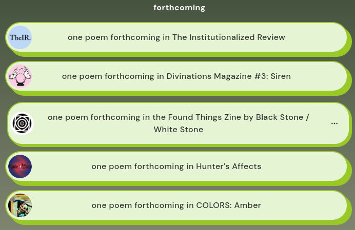 In the works...

linktr.ee/dwbaker