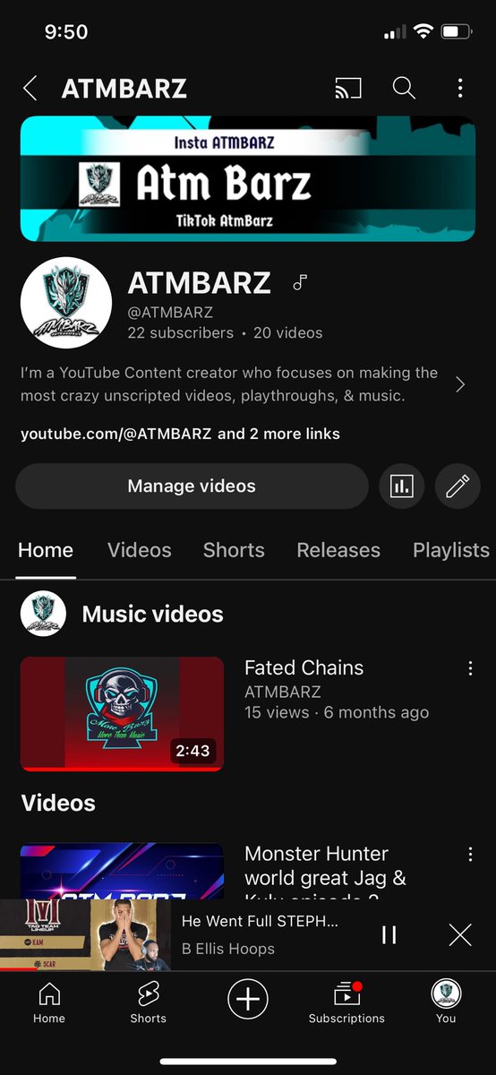 AtmBarz's tweet photo. In case nobody knows I’m moving in 2weeks I put together a YouTube channel a couple months ago thanks to some really dope designers but as you see I need to get to 50 subscribers to go live so I can talk to everyone https://t.co/KwQoiPXuF8
