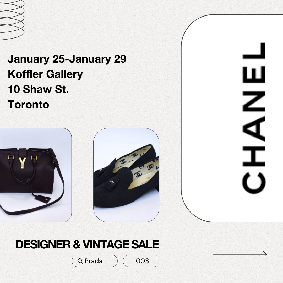 KofflerArts's tweet photo. The countdown is on! From Jan 25-29, shop and support the arts at Koffler Couture, our designer and vintage sale. Make sure to stop by our First Pick Party on the 25th to snag the best pieces while enjoying great people, cocktails, food &amp; music!

https://t.co/b7m5CcrAji https://t.co/eeYeHzLSU3
