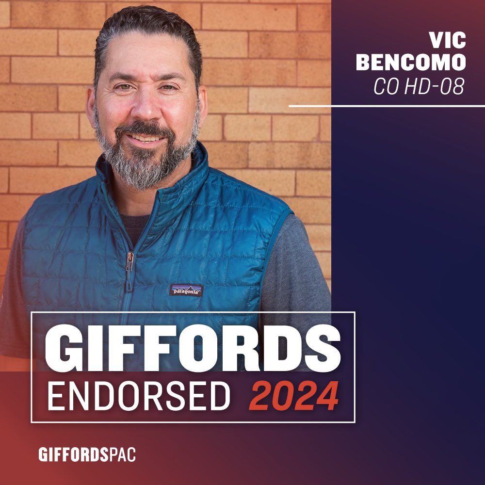 Thank you to @gabbygiffords for endorsing my campaign! #copolitics #endgunviolence #hd8 #veteran #parkhill #congressparkdenver