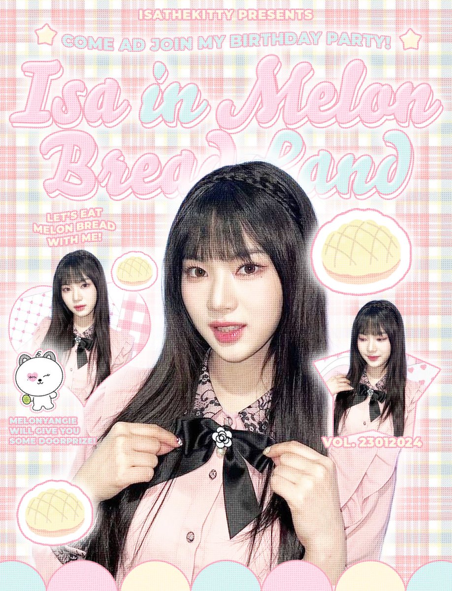 ⠀⠀
{Bakery-gazette : melon edition!} The diary of munchkin wrote the date 23rd January with a heart on its corner. According to the rumor, it’s a day where cuteness was popularized by the birth of kitty-Isa. With abundant melon breads on her hands, a bite will be yours! 
⠀⠀