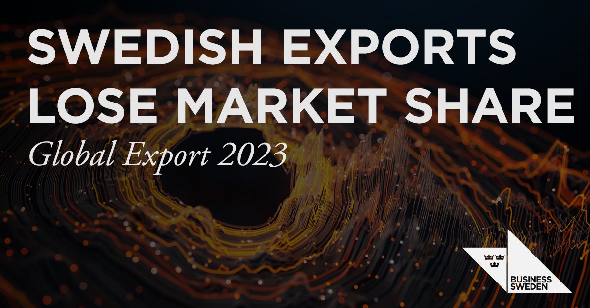 For the second year running, Sweden lost shares in the global export market in almost all commodity groups. “Sizeable movements in the currency market have likely affected the result,” says Lena Sellgren, Chief Economist at Business Sweden. brnw.ch/21wGhEE