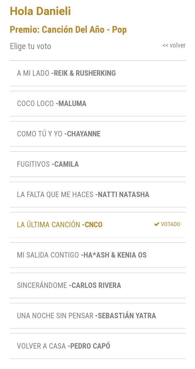 cncobr9's tweet photo. LA ÚLTIMA CANCIÓN está concorrendo a Canción del Año - POP em Prêmios Lo Nuestro https://t.co/FFcSKNZncq