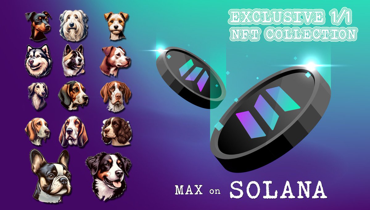 MaxVerseSupport's tweet photo. 📆 Mark your calendars for Thursday, February 1st
🚀 We're unleashing the MaxVerse Originals collection on Solana! 🌐
✨ Snag your unique puppy for 0.05 SOL, with only 284 copies 1/1 https://t.co/mDQm1mklIB