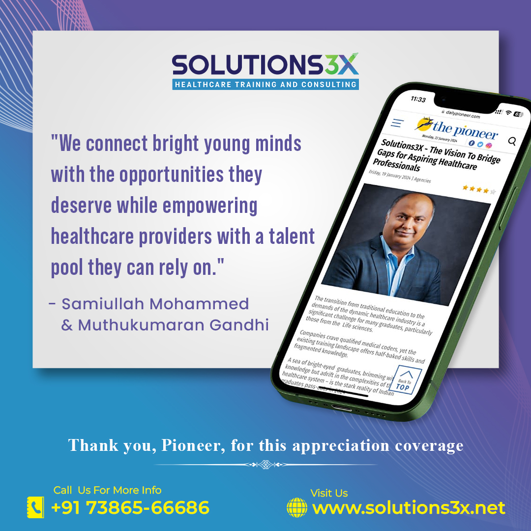 Solutions3xnet's tweet image. We&apos;re beaming with pride after reading The Pioneer&apos;s amazing article about Solutions3X! ✨ 
Thank you for capturing our vision to close the skills gap and empower future healthcare leaders. 

Daily Pioneer article:- dailypioneer.com/2024/special/s…

#Solutions3x #ThePioneer