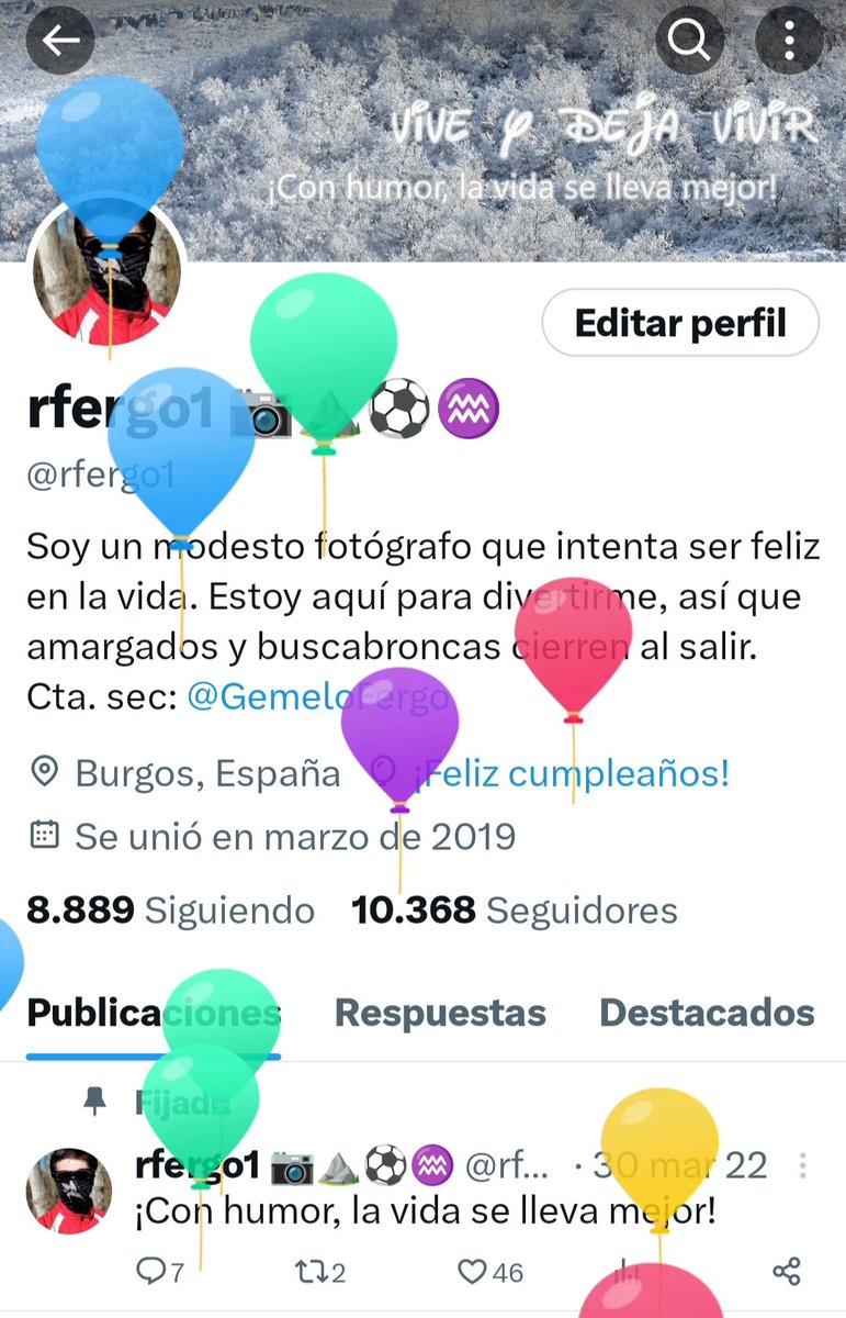 Tengo globitos en mi perfil...