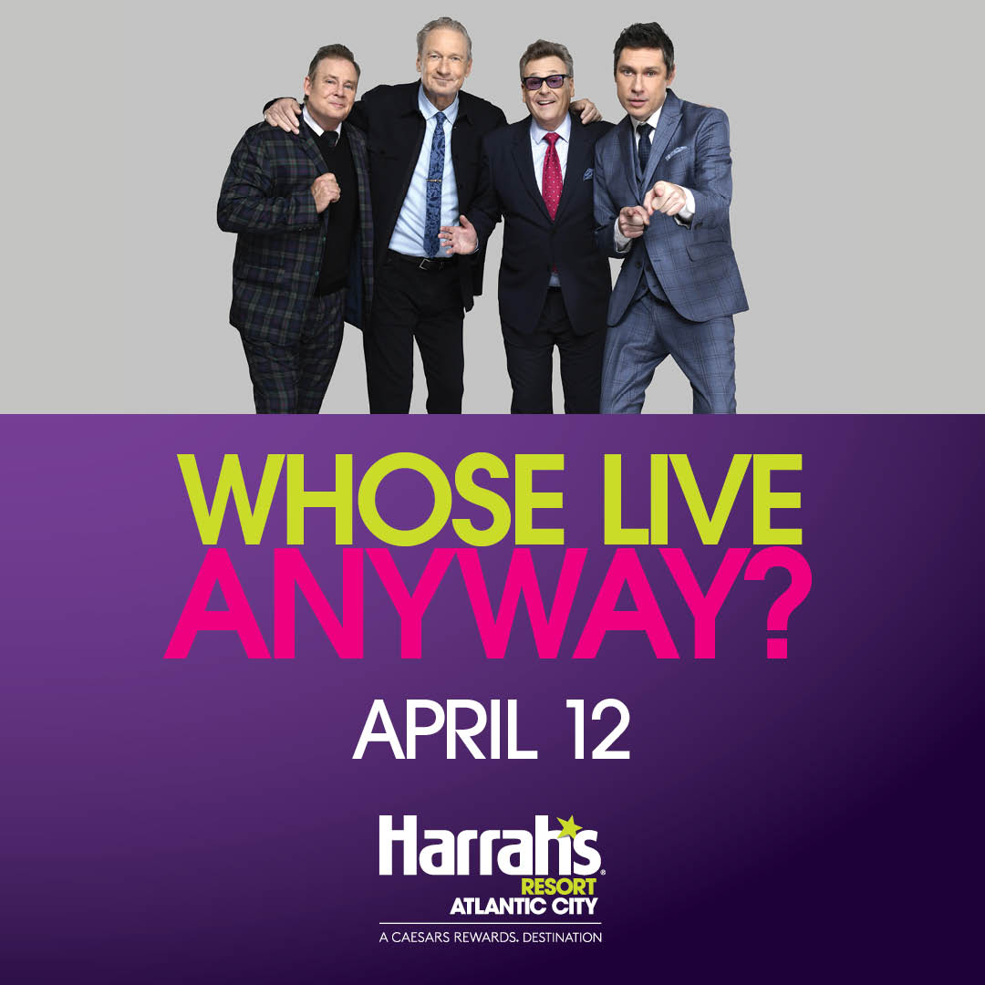 🤣 JUST CONFIRMED 🤣 Whose Live Anyway? is headed to The Concert Venue at Harrah's Resort on April 12th, 2024 for 90 minutes of hilarious improvised comedy. PRESALE | 1/24 at 10 AM – 1/25 at 10 PM | OFFER CODE: IMPROV ONSALE | 1/26 at 10 AM