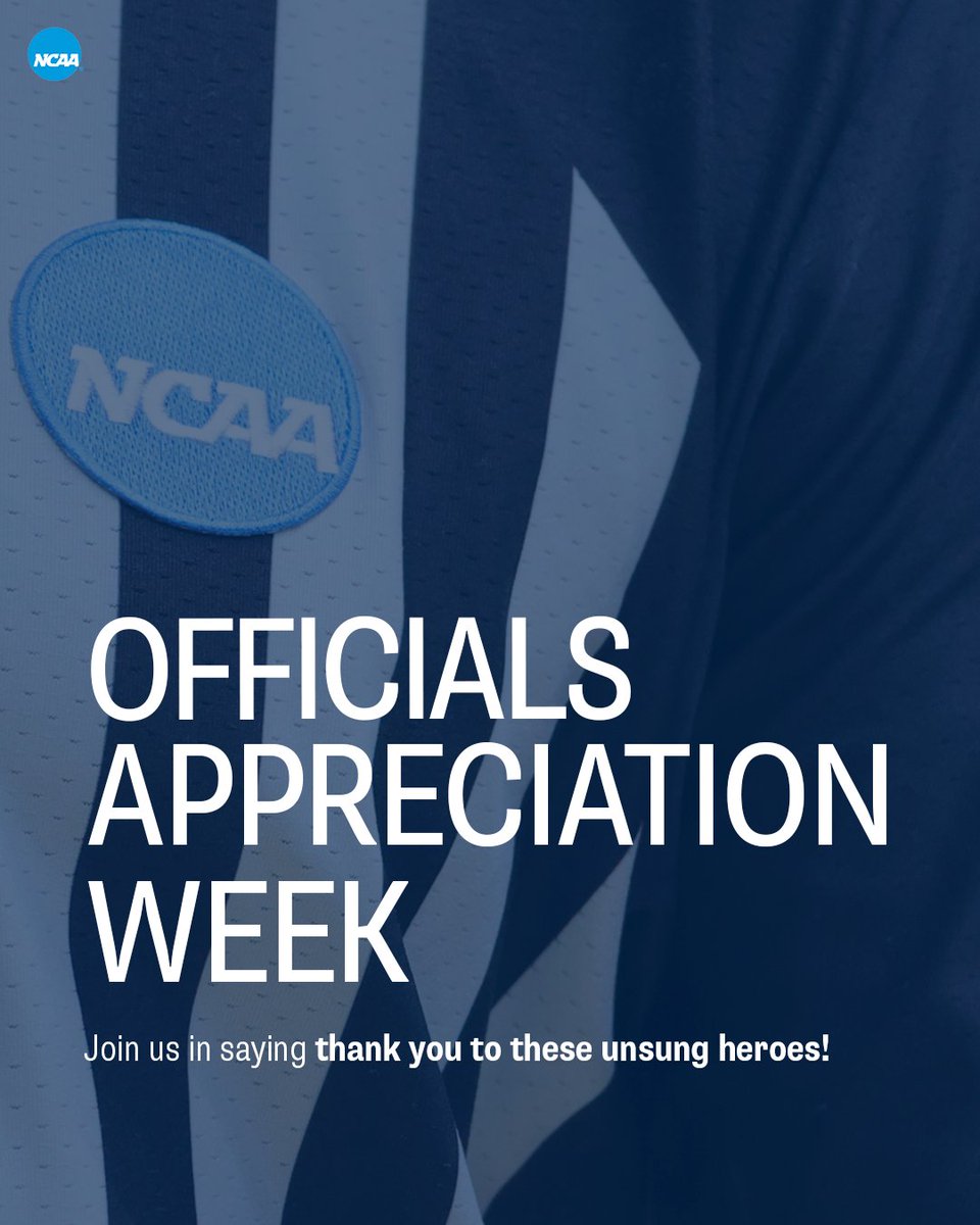 🏆 Officials Appreciation Week 🏆

Let's recognize the incredible work of sports officials who contribute to the competition and student-athlete experience! 

🔗 on.ncaa.com/Officials