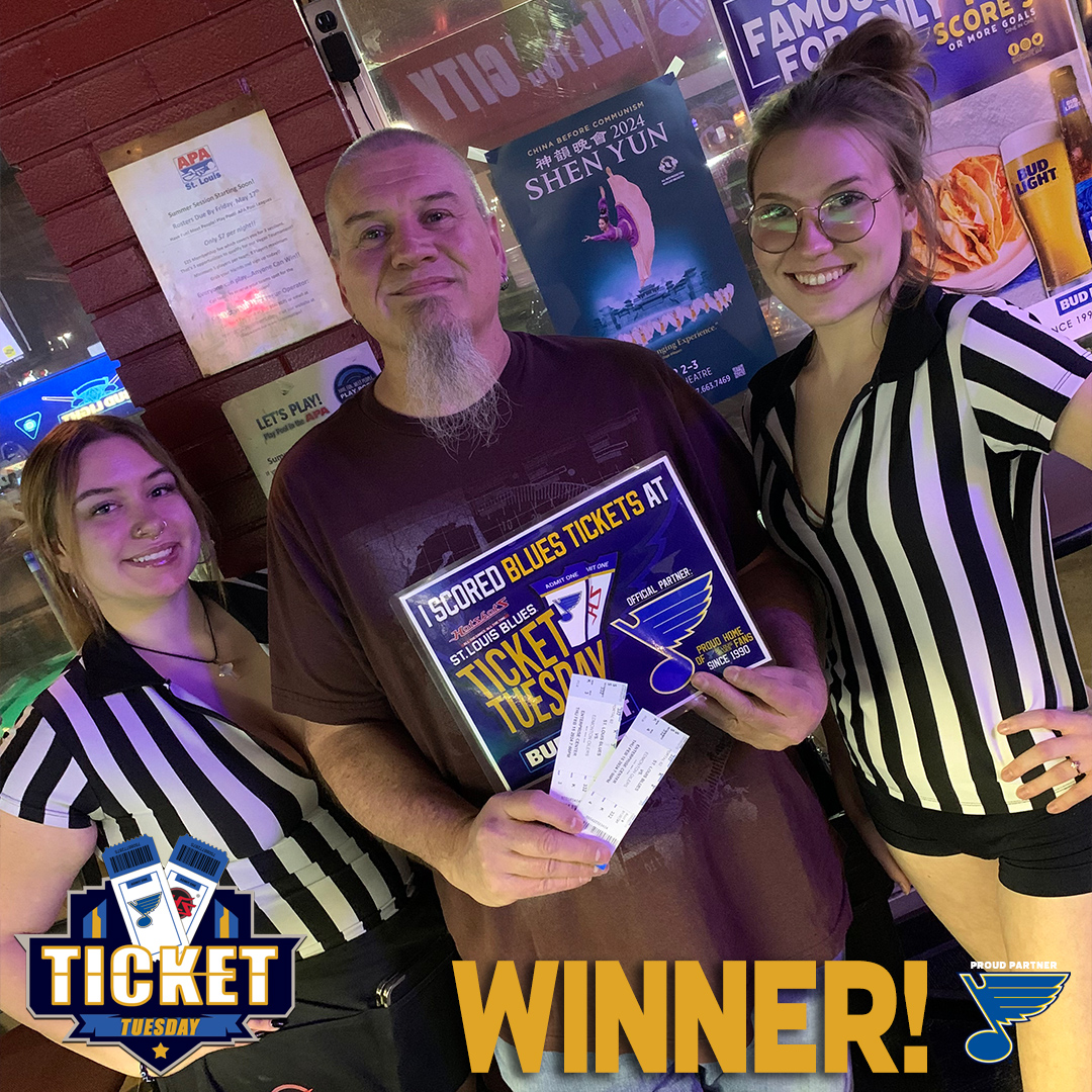 They ALL scored a pair of SWEET seats to an upcoming Blues game during our last #TicketTuesday, is it your turn to win tomorrow?? Join us for the game and let's find out! See you for face-off, we will have beers ready. #STLBlues #TicketTuesday #Winners #BluesBar 🍻🏒