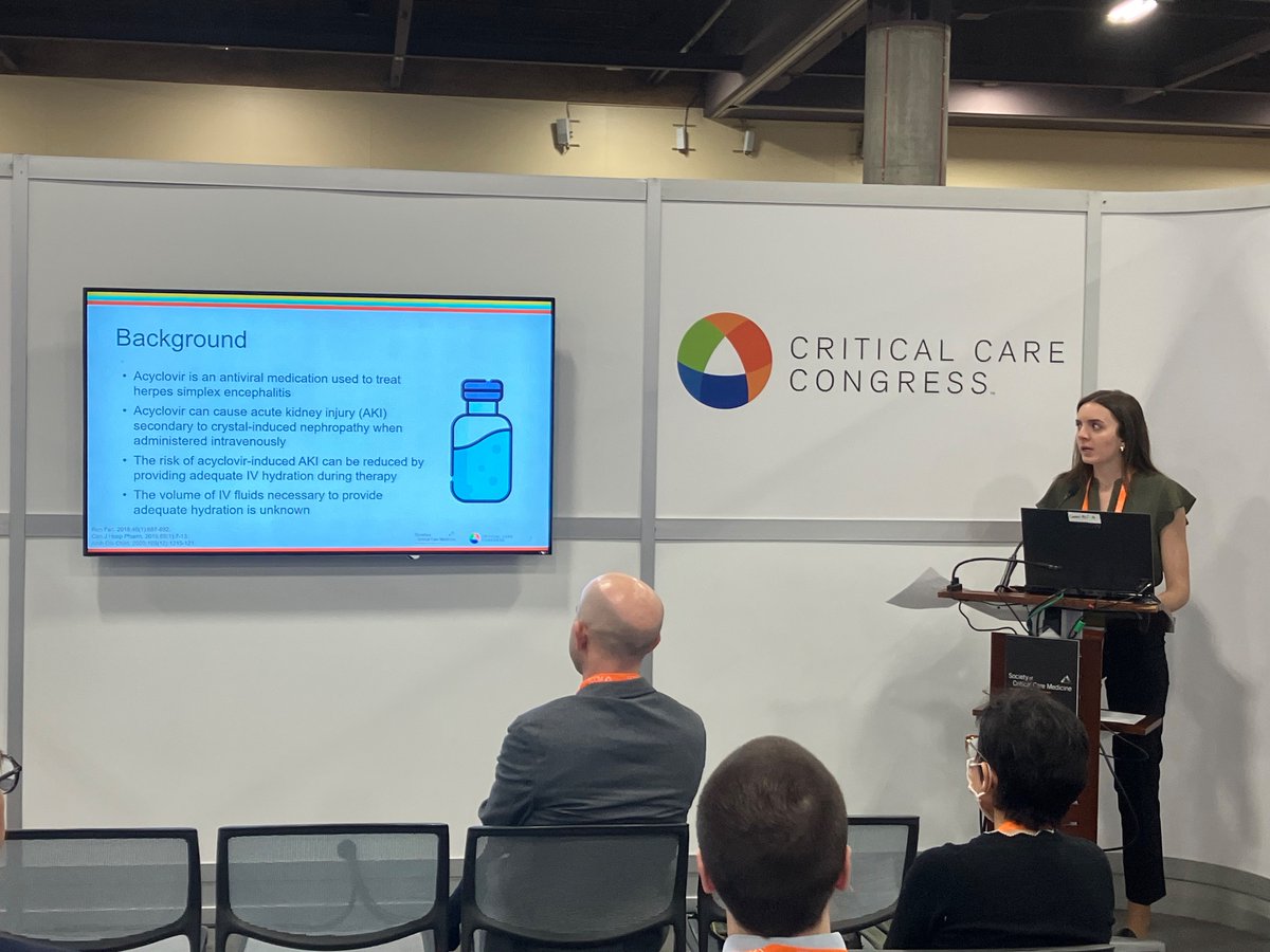 Zach Smith (@zrsmith16) on Twitter photo Great job Jessica Brochu PGY2 critical care resident <a href="/HFHPharmRes/">Henry Ford Hospital Pharmacy Residency</a> presenting your research on the impact of IV fluids in prevention of acyclovir induced AKI!! #SCCM2024 Great job Jessica Brochu PGY2 critical care resident <a href="/HFHPharmRes/">Henry Ford Hospital Pharmacy Residency</a> presenting your research on the impact of IV fluids in prevention of acyclovir induced AKI!! #SCCM2024