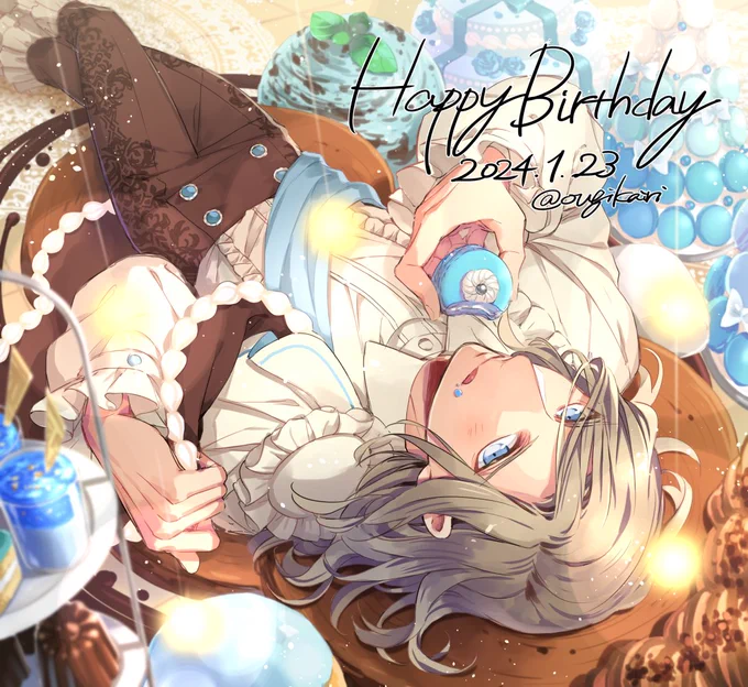 カミュちゃん誕生日おめでとう!!元気にいっぱい甘いもの食べる君が好き(またスイーツレビュー待ってます…!!)  #utapri_camus_BD2024