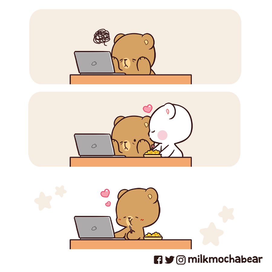 🥭❤️ --- Feel free to mention someone who can boost your mood~! 🥰 #milkmochabear #milkandmocha