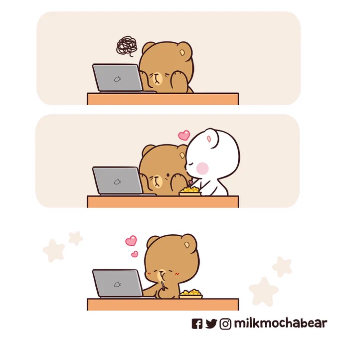 🥭❤️ --- Feel free to mention someone who can boost your mood~! 🥰  #milkmochabear #milkandmocha