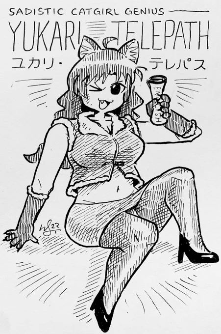 been working out yukari's vtuber design lol... i don't think she even knows what she wants :/ #azumangadaioh 