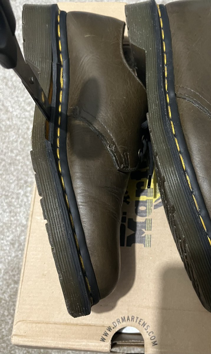 maxistar70's tweet image. When you read  “#wearestrong” you would think @drmartens mean their shoes 
Sadly their customer service are strong to say it’s not a fault of their product and offer me 20% off another pair 🤣 I just want to wear the ones I own 
@drmartens high price poor quality these days🥲