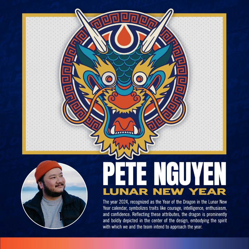EdmontonOilers's tweet photo. We're excited to reveal the #Oilers specialty logos for this season's Cultural Celebration Games including Lunar New Year on Feb. 13, Celebrating Black History on Feb. 21 &amp; South Asian Celebration on March 21! Our Indigenous Celebration was held earlier this season on Nov. 13.