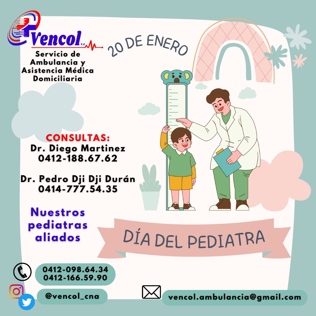 vencol_cna's tweet photo. El 20 de enero fue el día del Pediatra en Venezuela, esta fecha fue escogida desde el año 1939 por el Dr. Gustavo Machado primer presidente de la Sociedad Venezolana de Pediatría.

#VencolAmbulancia #Pediatra #Salud #Cumana https://t.co/XWBwCYMtRc