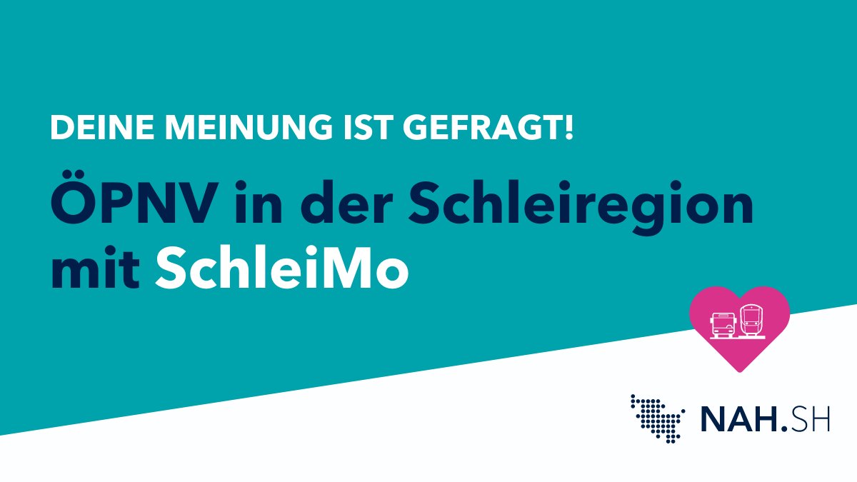 Das Projekt SchleiMo ist ein Projekt zur Verbesserung der Mobilität in der Schleiregion. 🚌 👉 Bis zum 18. März 2024 hast du die Möglichkeit, deine Ideen und Verbesserungsvorschläge einzureichen. 🔎 Mehr dazu findest du auf nah.sh/themen/neuigke…