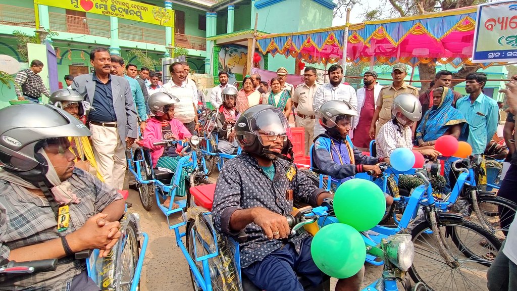 SSEPD2's tweet photo. Mega camp  organized in Kendrapara for distribution of Motorised Tricycle . @CMO_Odisha @Ashokpandabbsr @BPSethi #MotorisedTricycle #BBSA #Kendrapara #DisabilityEmpowerment #DisabilityWelfare #PwD #LocomotorDisability #disabilityrights #disabilitysupport https://t.co/LvQC51xW1a