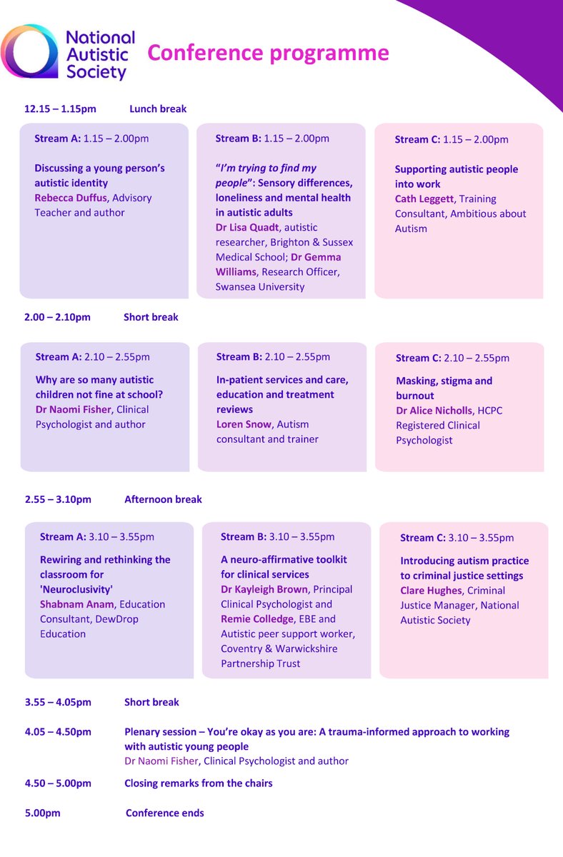 We now have our full programme for the @Autism Annual Professionals Conference. Our key note speakers are @SheffieldLuke, @naomicfisher and Jason Arday. Plus loads of other great speakers doing sessions. All live online on 14th March. #Autism #Autistic autism.org.uk/what-we-do/aut…