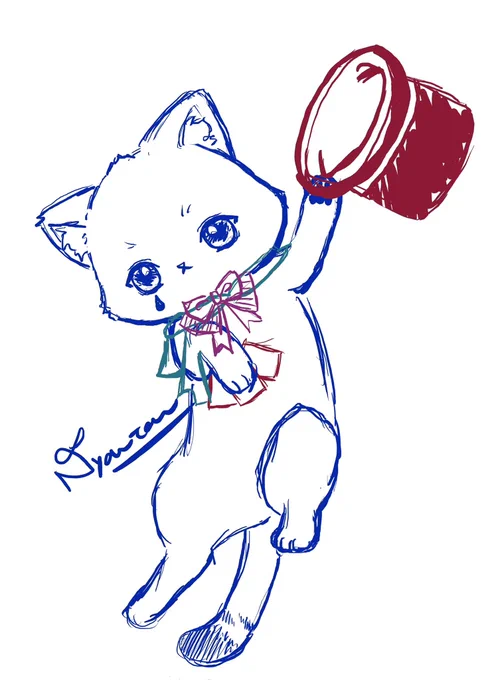 リネの新しいの下描き こんな感じどうかな